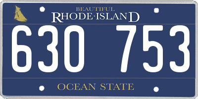 RI license plate 630753