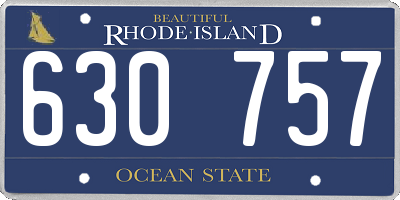 RI license plate 630757