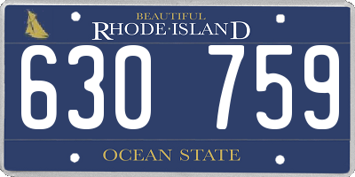 RI license plate 630759