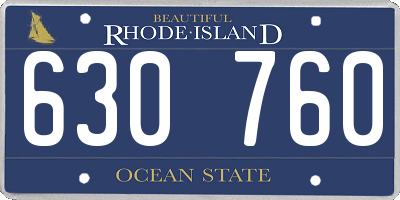 RI license plate 630760