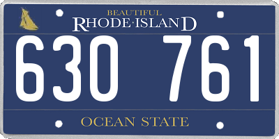 RI license plate 630761