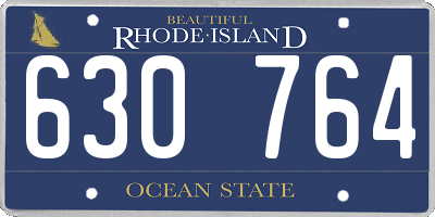 RI license plate 630764