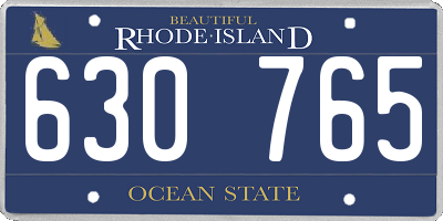 RI license plate 630765