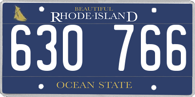 RI license plate 630766