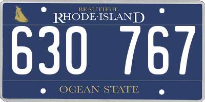 RI license plate 630767