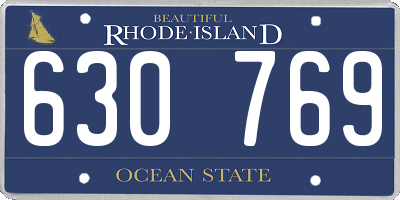 RI license plate 630769