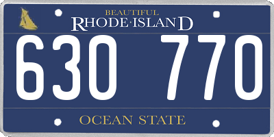 RI license plate 630770