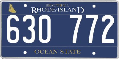 RI license plate 630772