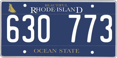 RI license plate 630773