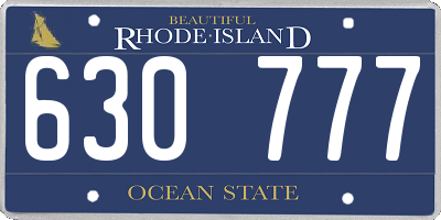 RI license plate 630777