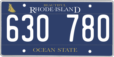 RI license plate 630780