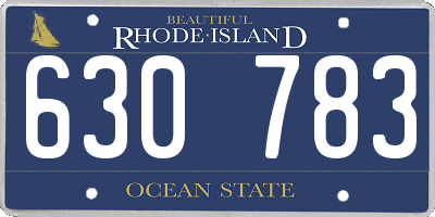 RI license plate 630783