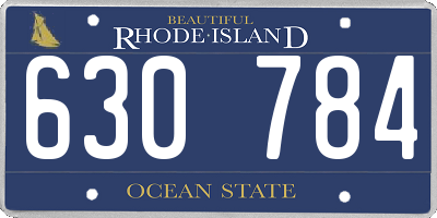 RI license plate 630784
