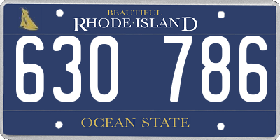 RI license plate 630786