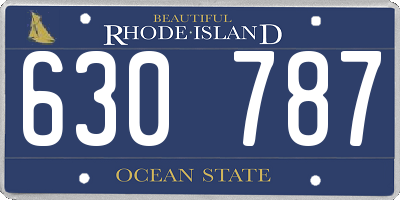 RI license plate 630787