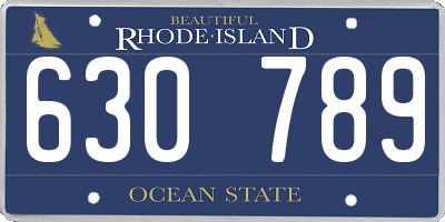 RI license plate 630789