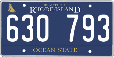 RI license plate 630793