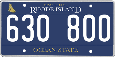 RI license plate 630800