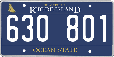 RI license plate 630801