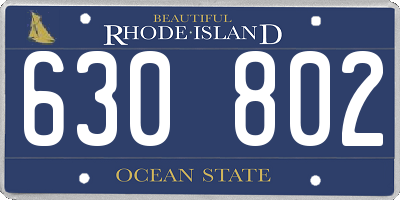RI license plate 630802