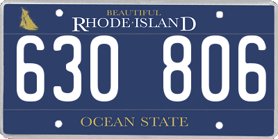RI license plate 630806