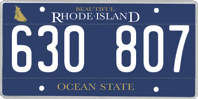 RI license plate 630807