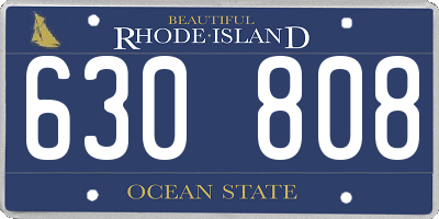 RI license plate 630808