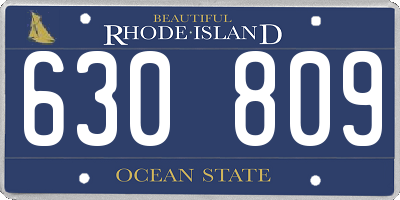 RI license plate 630809