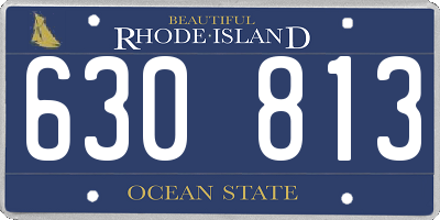 RI license plate 630813