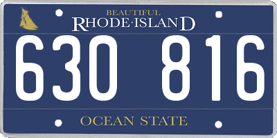 RI license plate 630816