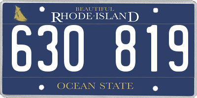 RI license plate 630819