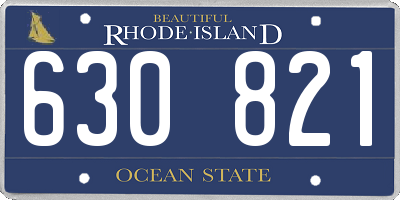 RI license plate 630821