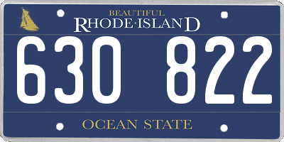 RI license plate 630822