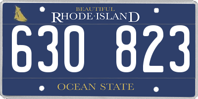 RI license plate 630823