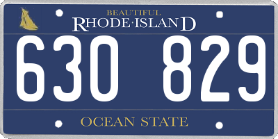 RI license plate 630829