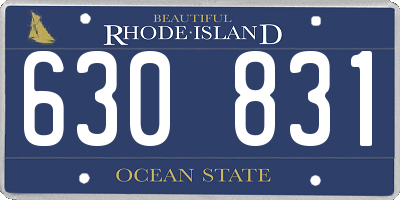 RI license plate 630831