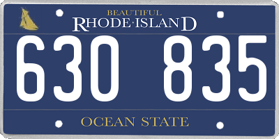 RI license plate 630835