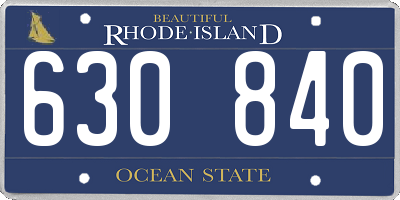 RI license plate 630840