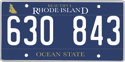 RI license plate 630843