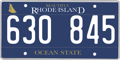 RI license plate 630845