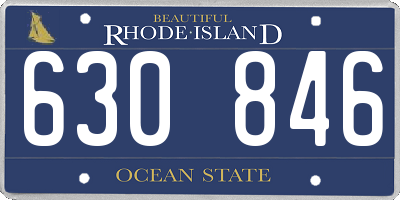 RI license plate 630846