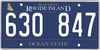 RI license plate 630847
