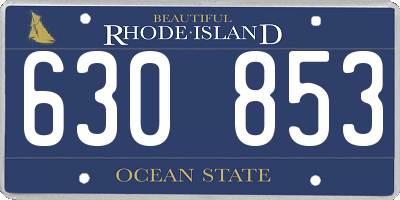 RI license plate 630853