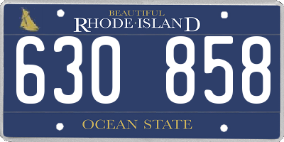 RI license plate 630858