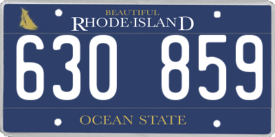 RI license plate 630859