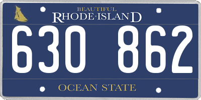 RI license plate 630862