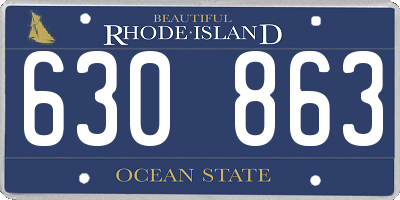 RI license plate 630863