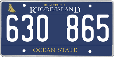 RI license plate 630865