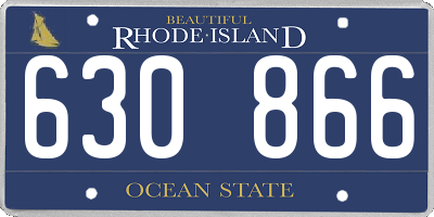 RI license plate 630866