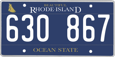 RI license plate 630867